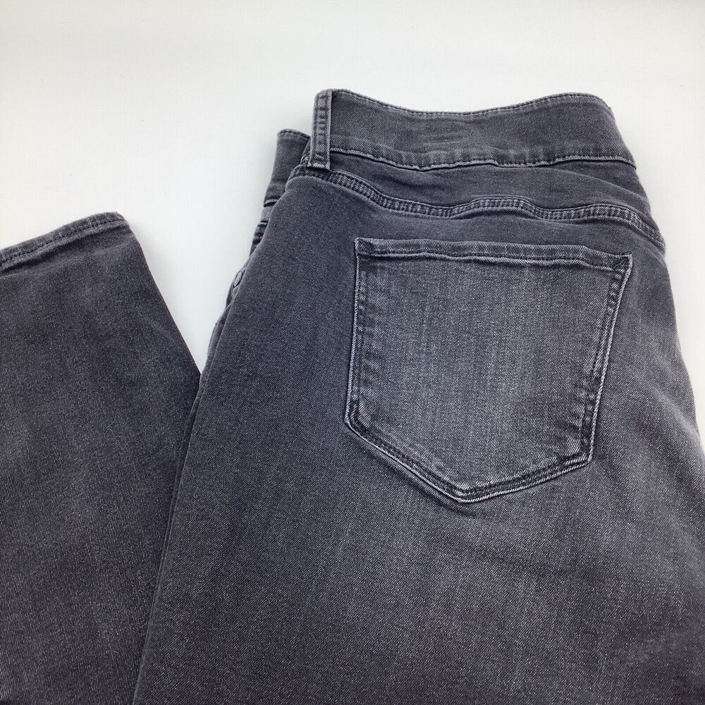 ana Womens Mid Rise Skinny Distressed Jeans Black Size 16W